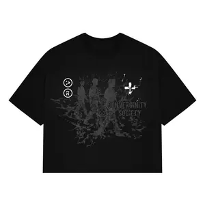 CombedConvergent -  Miljo Boxy 20s Baju Kaos Distro T Shirt  Hitam Oversize