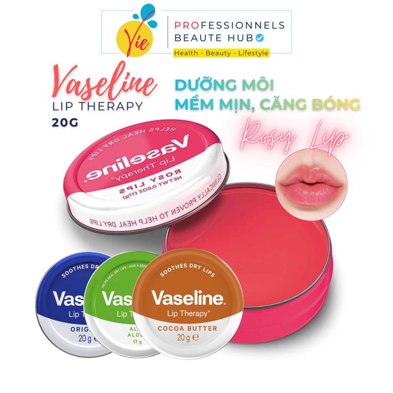  Sáp Dưỡng Môi Vaseline Lip Therapy Dạng Hũ - Dưỡng Môi Vaseline làm mềm dưỡng ẩm sâu  20G  