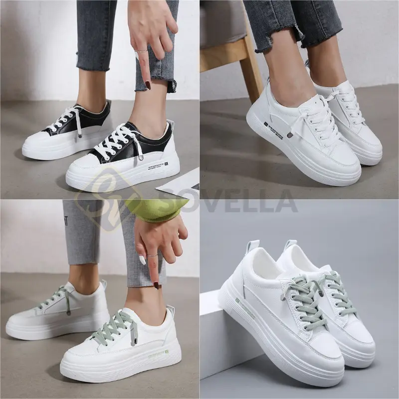 SOVELLA Alexa Sepatu Sneakers Olahraga Sport Kets Putih Hitam Wanita Karet Casual Shoes 7
