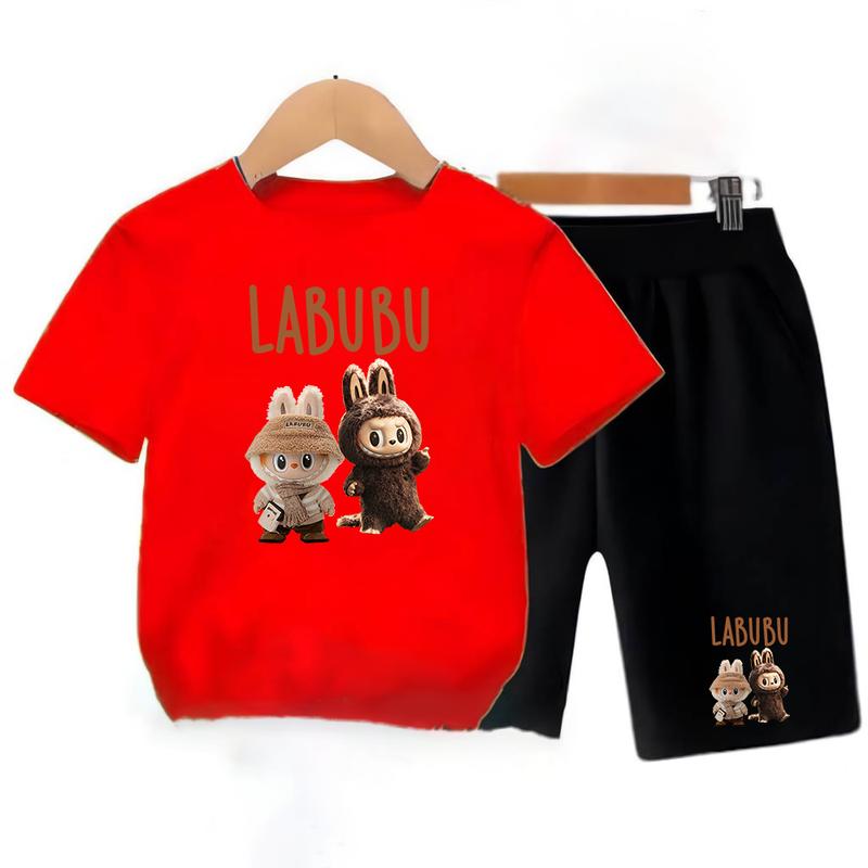 SETELAN ANAK-ANAK COWOK DAN CEWEK MOTIF LABUBU  / BAJU ANAK-ANAK LAKI - LAKI DAN PEREMPUAN / KAOS ANAK SET ANAK PRIA DAN WANITA / LB2 6