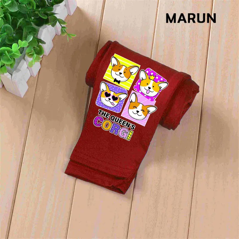 legging anak perempuan karakter motif QUEEN'S CORGI umur 1-12 thn 1