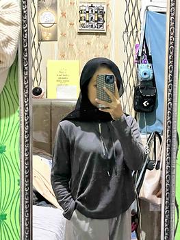 Product Review of Atasan berkerudung lengan panjang ramping serbaguna putih sederhana untuk wanita versi berkualitas tinggi from m**k 0