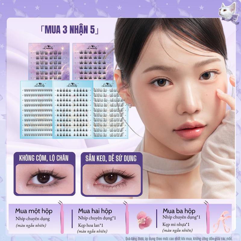  Loomily BST Hot Trend Mi Cáo Tự Nhiên Mi Em Bé Mi Giả Sẵn Keo Tái Sử Dụng Nhiều Lần Mua 3 Nhận 5 Quà Tặng Siêu HOT 