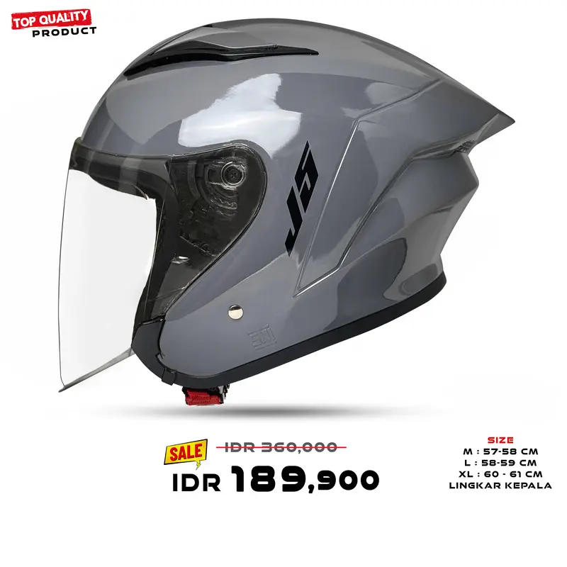 Helm Half Face MLA COSMO | Hitam Dof Kaca Visor Smoke SNI Motorcycle 6