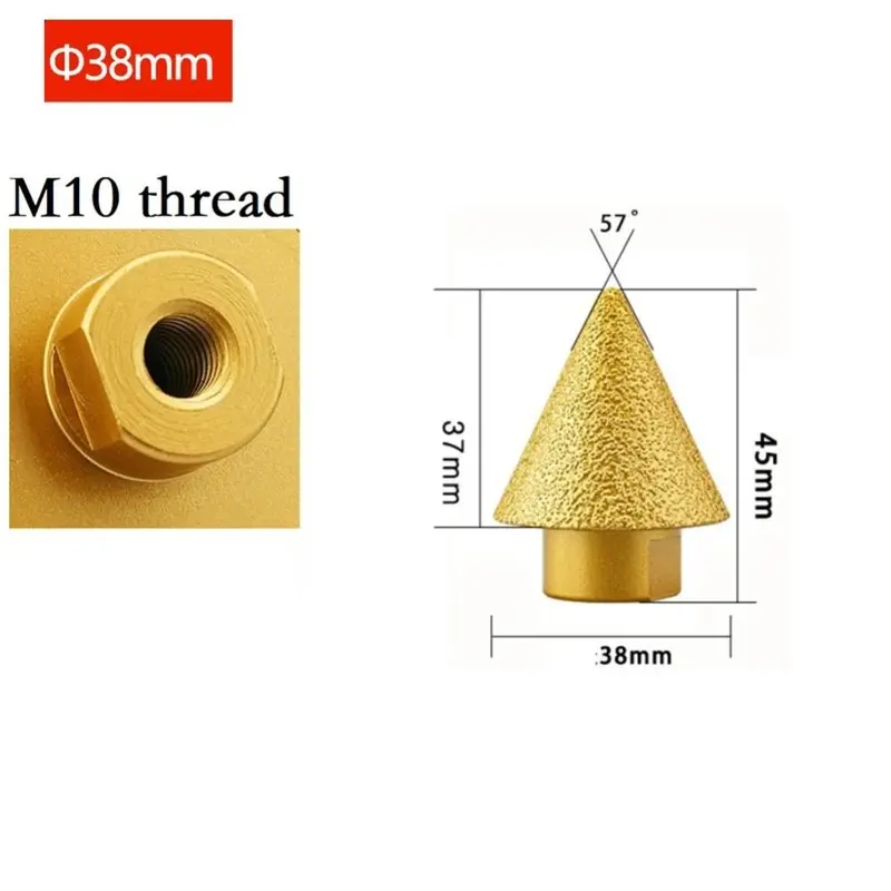 Mũi Chamfer Vát Ren, Mũi Khoan Mở Rộng, Mũi Khoan Gạch Men, Mũi Khắc, Mài, Đánh Bóng, Mũi Khoan, Có Các Kích Cỡ 38 / 50Mm, Mới 3