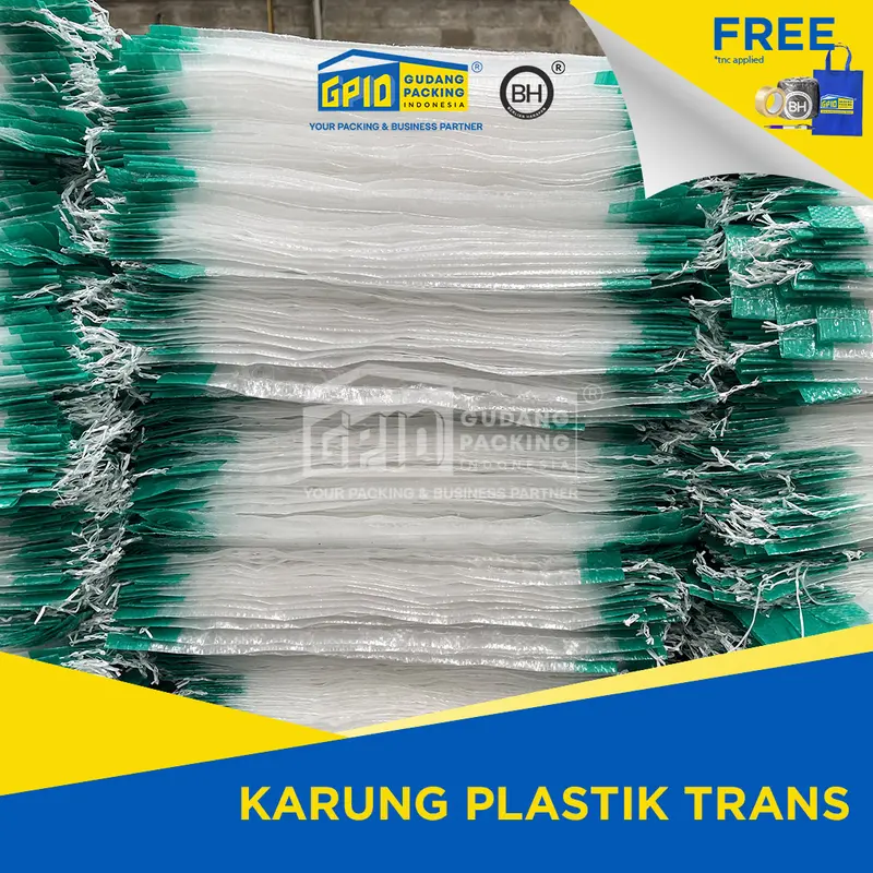 Karung Plastik Transparan ukuran Beras 10Kg 35x55 (ISI 100 LBR) 1