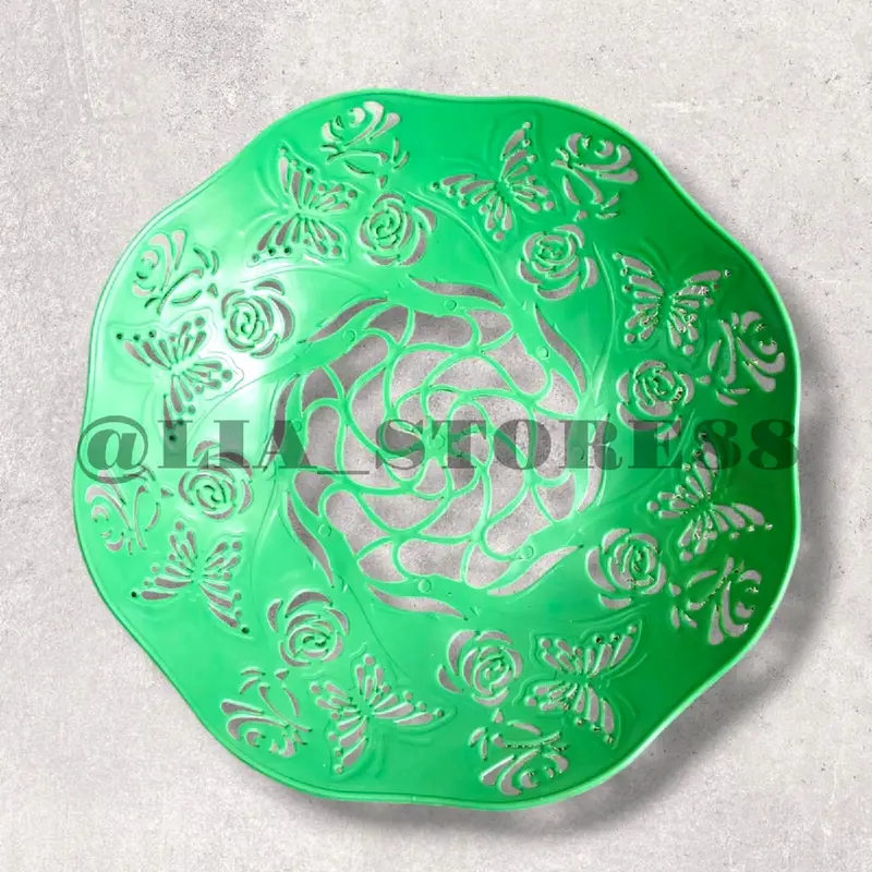 set peralatan makan ( PAKET USAHA 24PCS) Piring Rotan Batik Cekung Motif Ukir 22cm  Free Centong 1 Pcs Souvenir Plastik Kitchenware 5