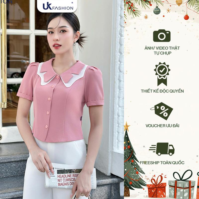 Áo Sơ Mi Công Sở Nữ UK Fashion Thiết Kế Chất Liệu Cao Cấp Lên Form Đứng Dáng. trẻ trung UKSM2306018