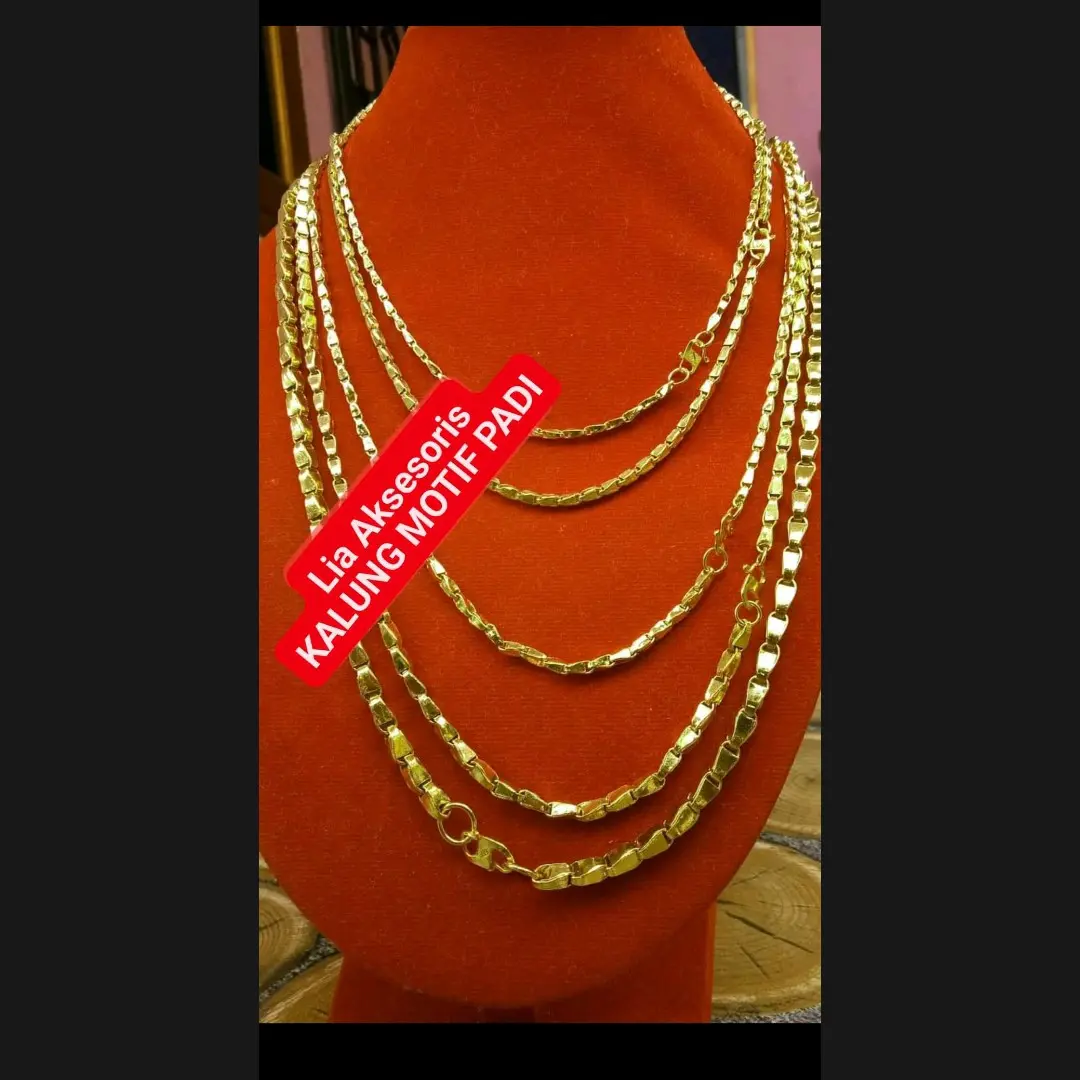 KALUNG PADI PANJANG KALUNG PENDEK LAPIS EMAS 24K
