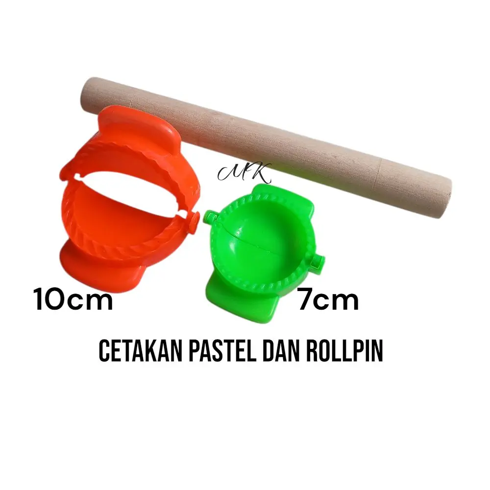 Cetakan pastel 7cm dan 10 cm satu set dengan rollpin penggilas adonan