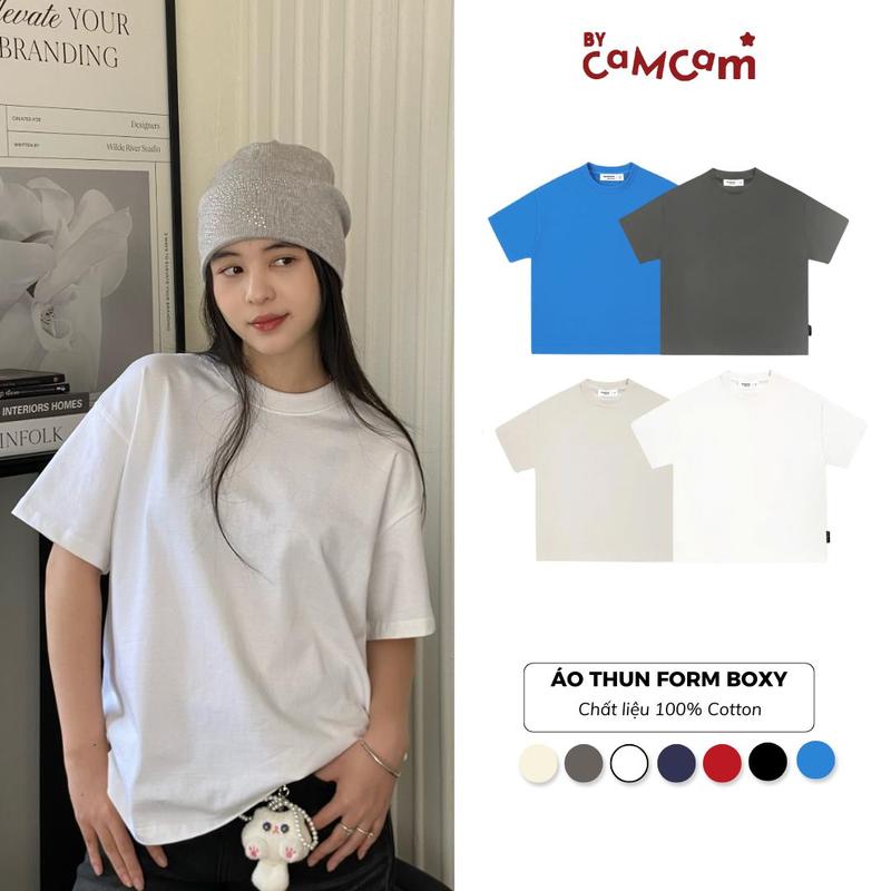 ÁO THUN TRƠN Form Boxy Bycamcam Cotton Nam Nữ Unisex