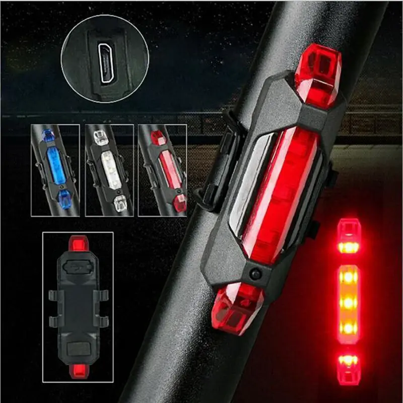 TaffLED Lampu Belakang Sepeda Bicycle Light USB Rechargeable 15 Lumens - DC-918 Terbaru Outdoor 2