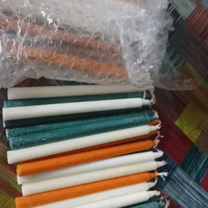 Lilin Putih & Warna Isi 30 Tipe 02 Panjang 16 cm Diameter 1,2 Cm Candle Lampu T02-30 Cahaya Terang Merata untuk Penerangan & Sembahyang Ramah Lingkungan (T02-30)