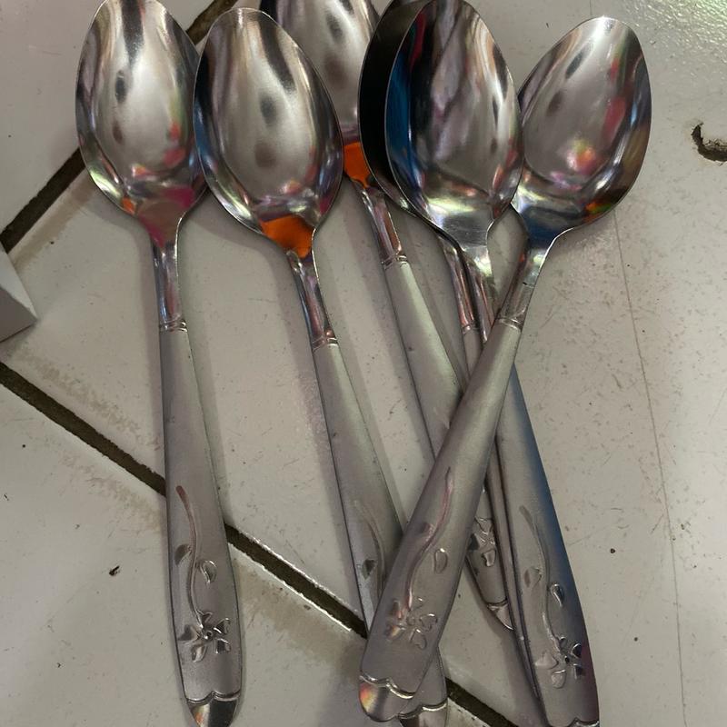 Sendok makan isi 24 biji bahan stnlis tebal anti karat Kitchenware 0