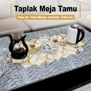 LUXURY COLLECTION - Taplak Meja Tamu Oval Anti Air / Taplak Meja Ruang Tamu Sofa / Taplak Meja Oval Aesthetic Motif - D2-T