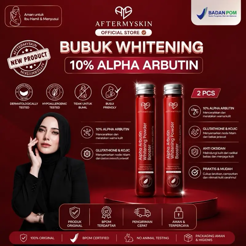 (2PCS) 10% ALPHA ARBUTIN BUBUK DOSTING WHITENING AFTERSKIN