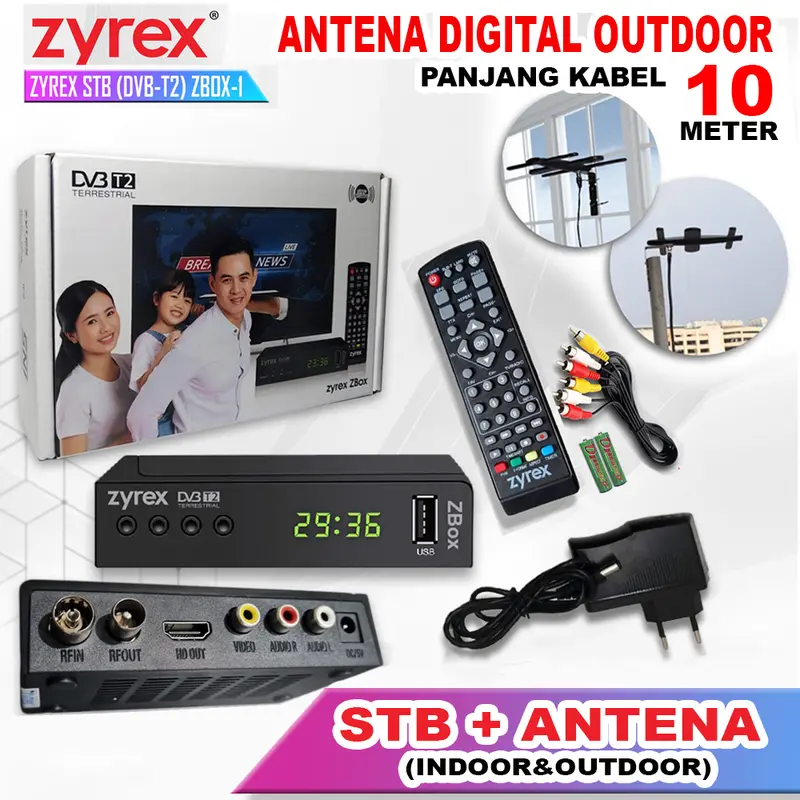 PROMO SET TOP BOX ZYREX, STB ZYREX PENERIMA SIARAN TV DIGITAL DVB-T2 GARANSI RESMI 1 TAHUN!!! 4