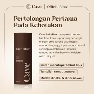 baru - cave paket hair fiber 25 gram & fiber holding spray - serbuk penebal dan pelebat rambut tipis instan penutup kebotakan tahan lama