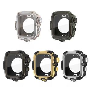 Apple Watchバンド iwatch Gen 4/5 44-45mm 小型泥王保護ケースフィルム一体型改造保護カバー