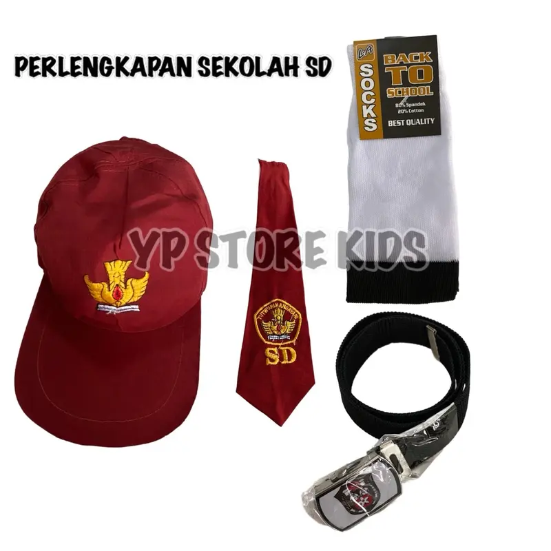 PERLENGKAPAN SEKOLAH // TOPI ANAK SD LAKI-LAKI PLUS GESPER DASI DAN KAOS KAKI SD BY YP STORE KIDS 1