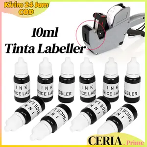 Tinta Labeller Refill Original 10ml Hitam Kualitas Terbaik untuk Mesin Coding Label Harga Permanen Kuat 1 Botol / 2 Botol