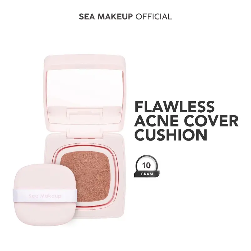Sea Makeup Fix and Flawless Acne Cover Cushion Full Coverage Foundation Meratakan warna kulit dan menutup jerawat serta noda hitam 0