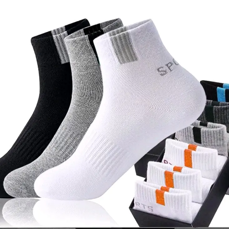 ( set 6 pasang ) kaos kaki sport pendek/kaos kaki new sport 3/4 pria wanita dewasa polyester Stripes Pure Cotton Berlari kaos kaki Olahraga