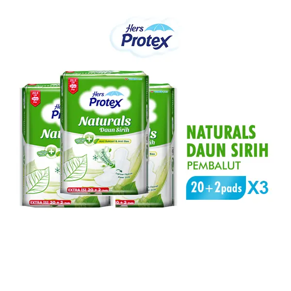Hers Protex Naturals Daun Sirih Pembalut Wanita Bag 20+2 x3