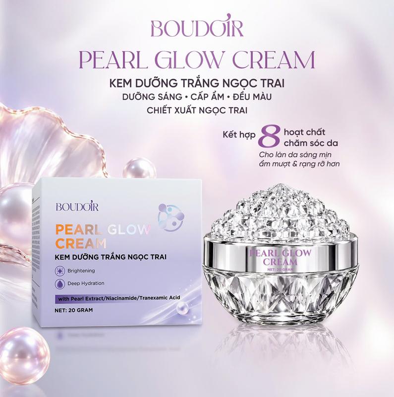 [B2] Lotion Kem Dưỡng Trắng Da Ngọc Trai - Pearl Glow Cream (20g) Boudoir - Hỗ Trợ Dưỡng Căng Bóng Sáng Hồng Da, Làm Đều Màu Da, Hỗ Trợ Da Sạm Nám Tàn Nhang.