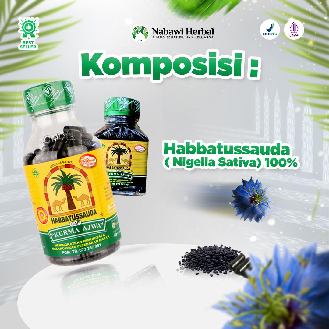 CAP KURMA AJWA - Habbatussauda Cap Kurma Ajwa Serbuk Jintan Hitam - by nabawiherbal