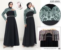 Gambar GAMIS OZIAS JETBLACK 03931 LD 105 I Gaun Remaja Muslimah I Fashion Muslim Nyaman Panjang Dress Santai - hitam combi Matcha dari Ozias.id Kota Administrasi Jakarta Barat 1 Tokopedia