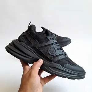 Sepatu Running Ortuseight Hitam Polos l Sepatu Sekolah Anak dan Dewasa l Sepatu Pria & Wanita Dewasa