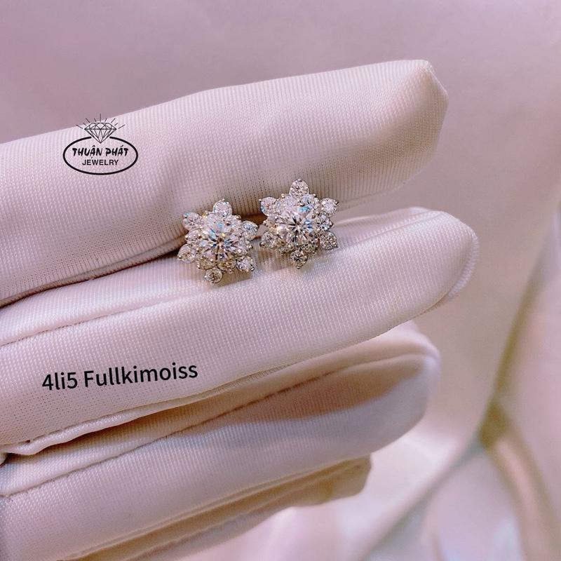 Phụ Kiện Bông Tai Nữ B0155 Chui Vặn Fullmoiss Viên Chủ 4li5 Đeo Tai Sang Trọng Trang Sức Bạc Ý Xi Kim - Bạc Thuận Phát Khuyên Tai