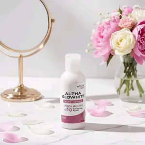Peromo Alpha Glowiht 30ml60ml100ml Body Lotion Whting dengan Alpha Arbutin & 10 Peptid untuk Kulit Lebih Cerah