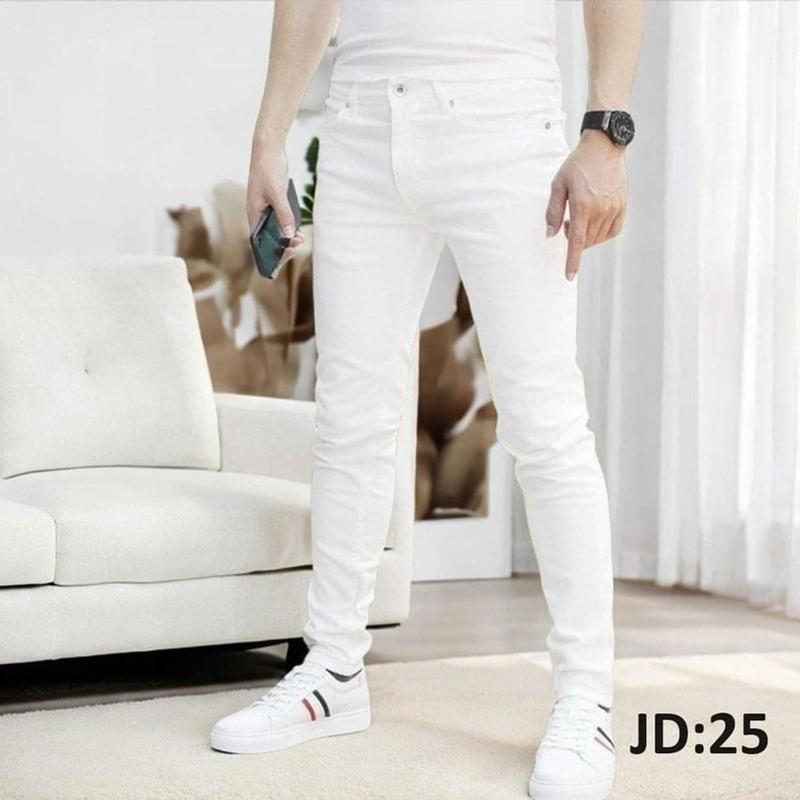 QUẦN JEAN NAM DÀI MÀU TRẮNG TRƠN CO DÃN MENSWEAR PANTS Có Túi