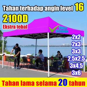【2100D Perlindungan UV】Terpal Tenda Atap Tenda Lipat Atap Tenda Jualan Tenda Lipat Kain Tenda 2x2/2x3/3x3 Terpal Atap Anti Panas Kain Oxford Penebalan lanisan ganda Tahan air dan tahan sinar