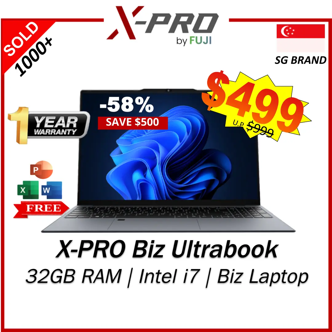 Brand New X-Pro Biz 15.6 Inch - Intel i7 Laptop - 32GB RAM - 512GB SSD - Windows 11 + Free MS Office installed - 2025 Model - 1 Year Local Warranty!