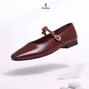 You Nine - Whipped Delight Flat Shoes Minimalis Heels Slip On Wanita Hitam-YNA001