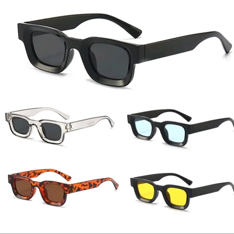 Kacamata Hitam Pria Wanita Persegi Kecil Frame Tebal UV400 Eyewear 0