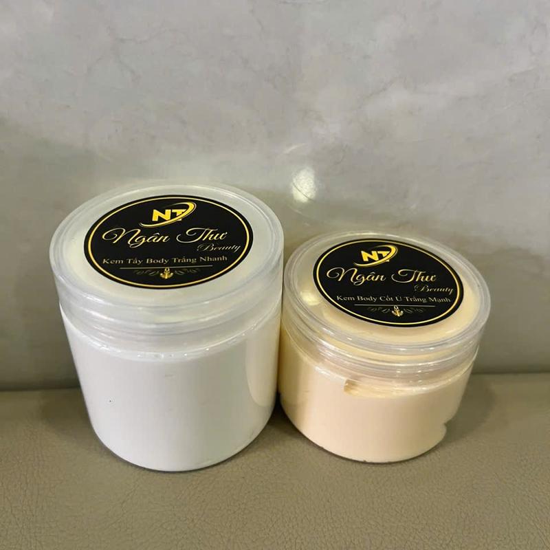 Combo Kem Body 250g Kem Tẩy Và 150g Kem Ủ Dưỡng Trắng Nhanh Hỗ Trợ Dưỡng Da Body TH Ngân Thư Beauty
