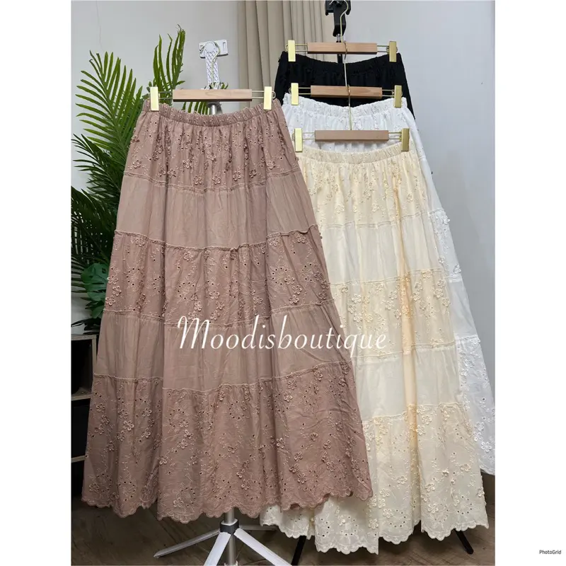 Cloerr Embroidered Skirt Rok Katun Bordir 1