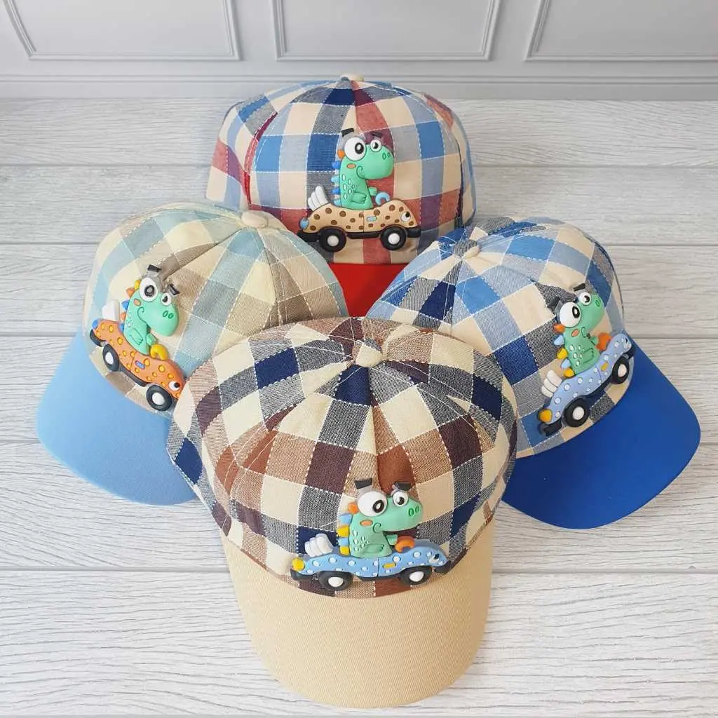 Kids Baseball Hat (Topi Baseball Anak) - Motif Kotak-Kotak Mix