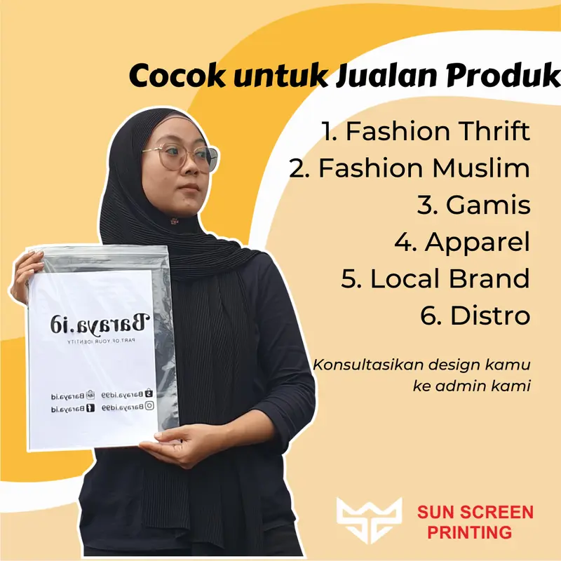 Plastik Sablon Custom Klip Ziplock Tanpa Plong Klip 25x35 Free Design 3