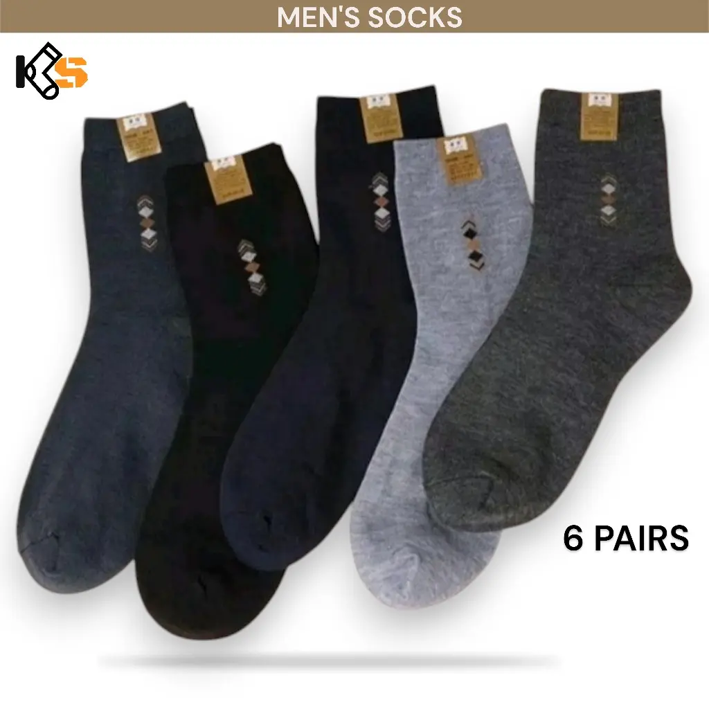 Paket 6 Pasang, Kaos Kaki Kantor Pria Dewasa Pendek Motif Minimalis Kasual, Bahan Katun PE Lembut Allsize 38-43