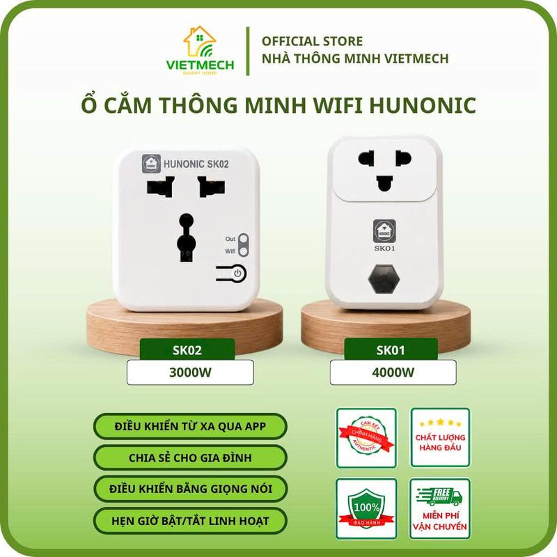 Ổ cắm thông minh SK01 & SK02 công suất 3000W - 4000W điều khiển từ xa qua điện…