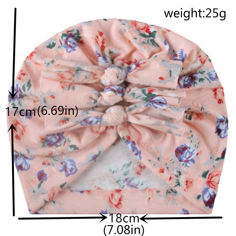 Product Introduction of New Cute Baby Hat Bowknot Baby Girl Beanie Cap Soft Kids Children Printing Infant Spring Summer Hat Bonnet 14