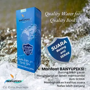 BANYUPEKSI  Minuman burung anti Serak, Memaksimalkan volume suara burung, burung gampang keluar materi dan nafas lebih panjang