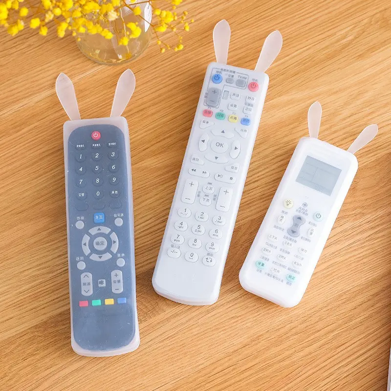 Creative Cute Rabbit Remote Control Dust Cover Transparent Silicone Hair Luminous Air Conditioning TV Waterproof Stain Protective Case