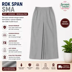 Rok Span SMA Panjang abu Tetrex 2020 pinggang karet biku satu APRILMOP premium