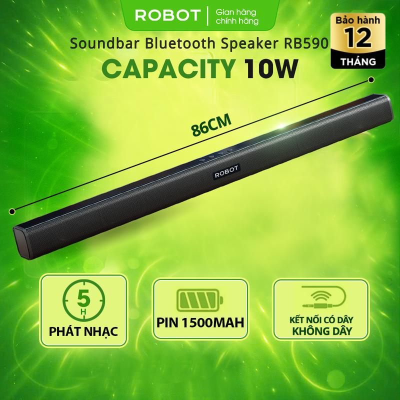 MỞ BÁN Loa Thanh Soundbar ROBOT RB590 Công Suất 10W Nghe Nhạc 5H Bass Trầm Kép Mạnh Mẽ - Hỗ Trợ Kết Nối USB AUX Thẻ Nhớ | Bảo Hành 1 Năm